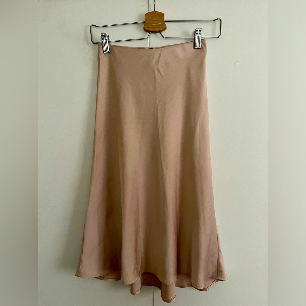 Ballerina pink silk slip skirt